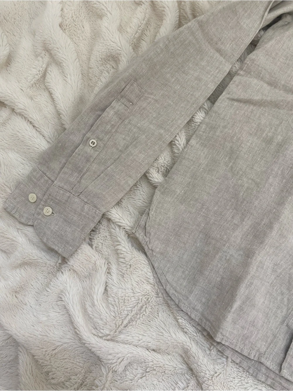 NWT Banana Republic 100% linen button-down shirt beige Sz S
